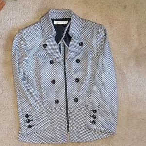 Tahari modern print black white jacket size 8